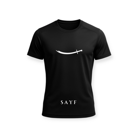 SAYF T-Shirt – Schwarzes Shirt mit Schwert-Design