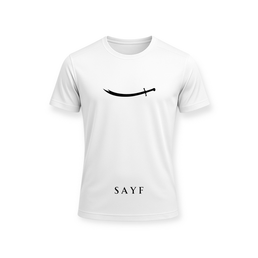 SAYF T-Shirt – Weißes Shirt mit Schwert-Design
